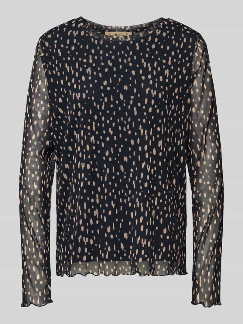 Smith and Soul Shirt met lange mouwen van mesh met ronde hals