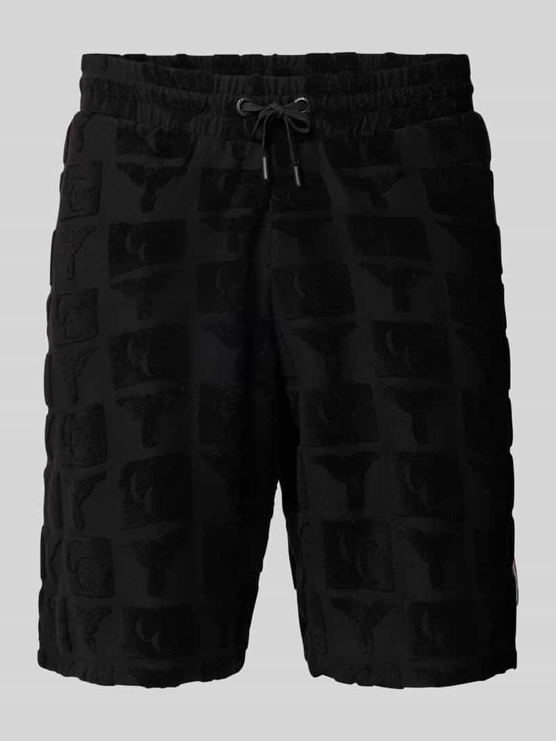 carlo colucci Regular fit sweatshorts met structuurmotief model 'BEACHWEAR'