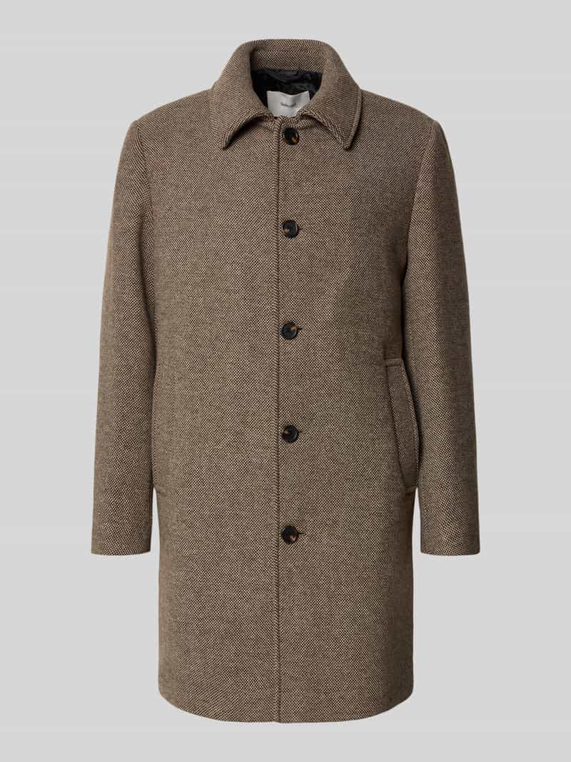 Selected Homme Regular fit lange wollen jas met platte kraag model 'ARCHIVE'