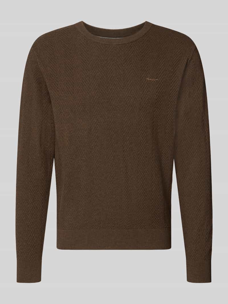 Gant Regular fit pullover van mix van katoen en wol