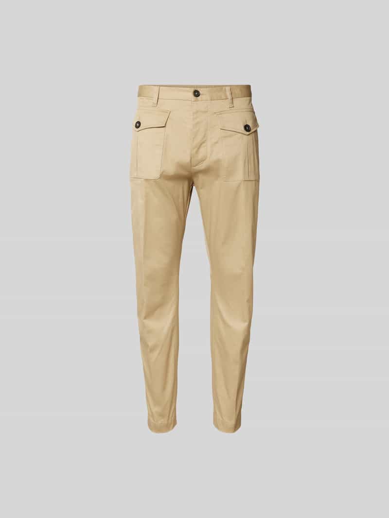 Stoffen broek met knoop- en ritssluiting