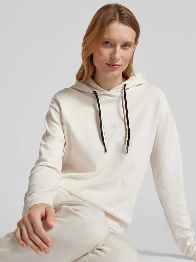 Boss Hoodie met labelprint model 'STRIPE'