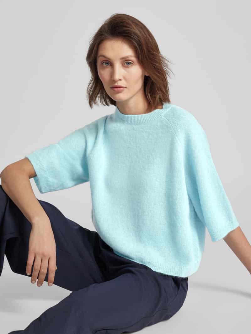 LANIUS Gebreid shirt van alpacamix met ronde hals