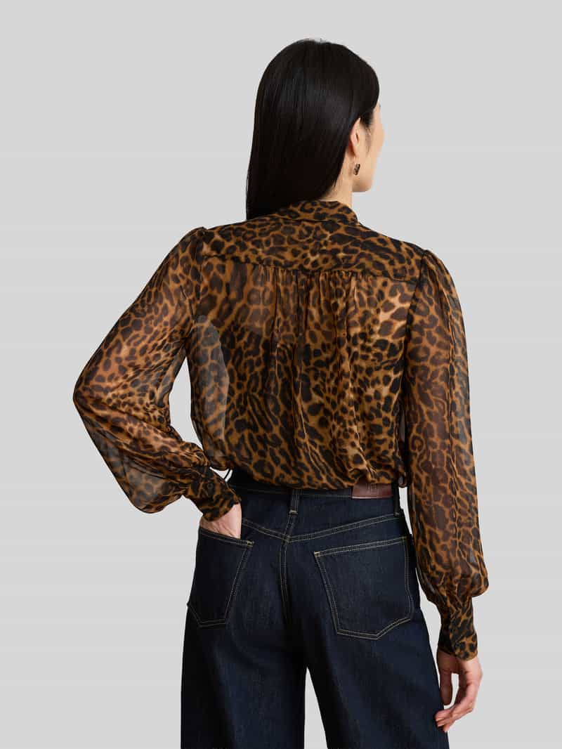 Lauren Ralph Lauren Loose fit blouse met lange mouwen met all-over luipaardprint