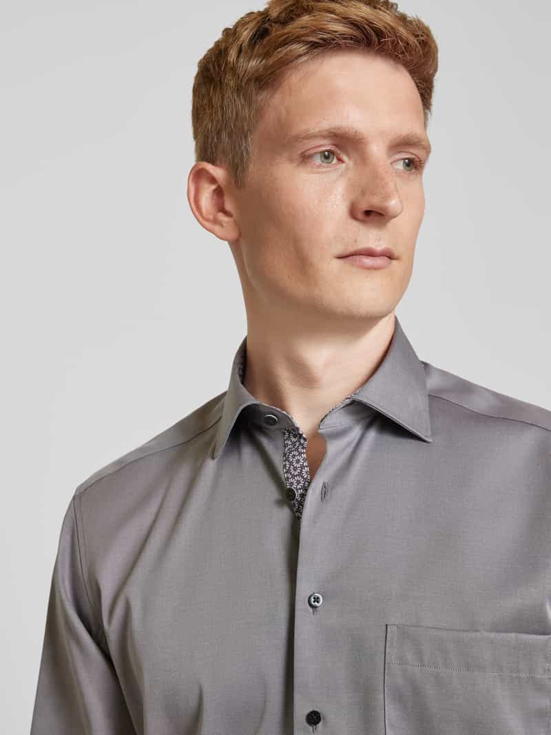 Eterna Comfort fit zakelijk overhemd met borstzak