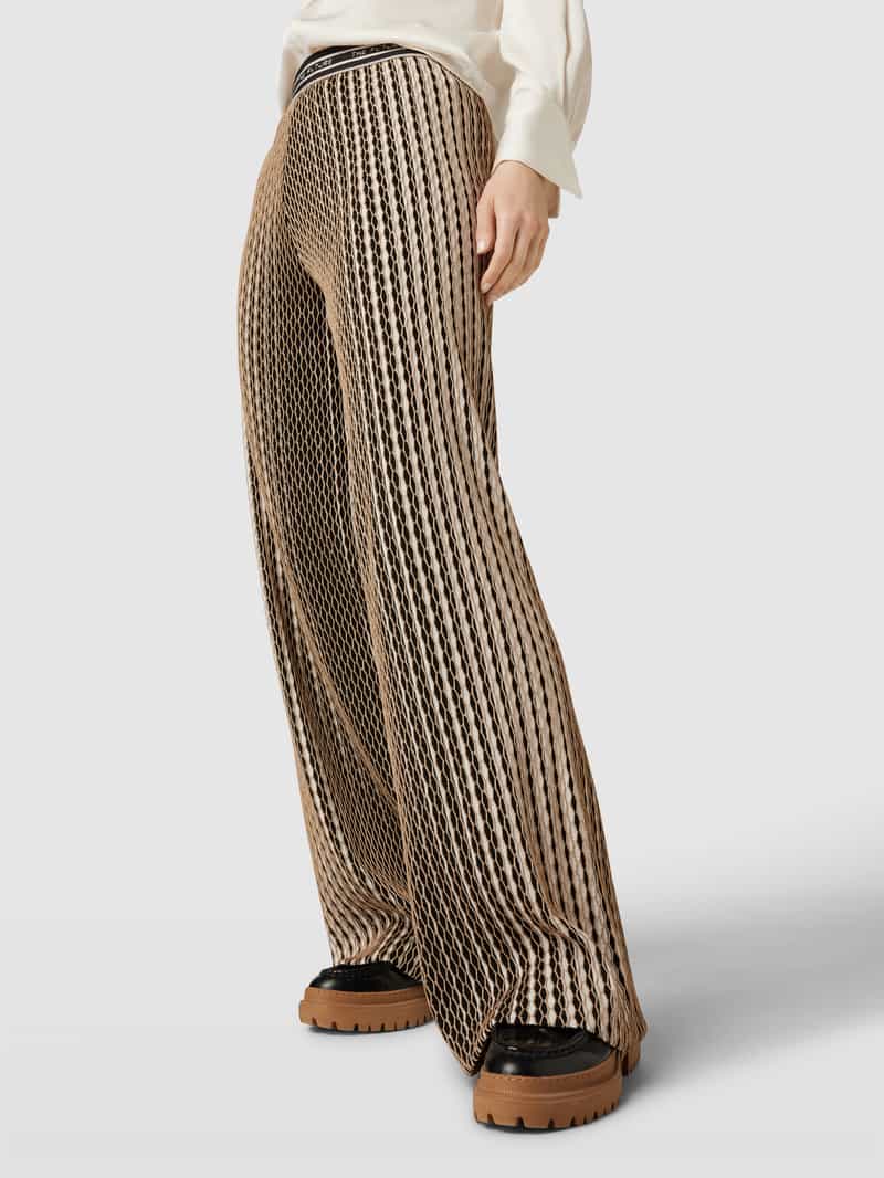 CAMBIO Flared stoffen broek in mesh look model 'ALLISON'