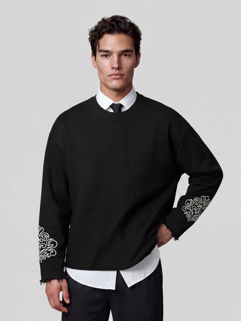 Don´t Waste Culture Sweatshirt met geborduurde mouwen model 'ONA'