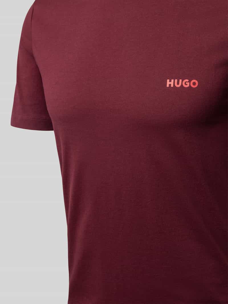 HUGO T-shirt met labelprint in een set van 3 stuks
