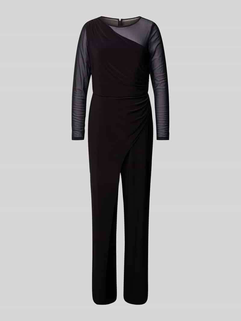 Adrianna Papell Semi-transparante jumpsuit met ronde hals