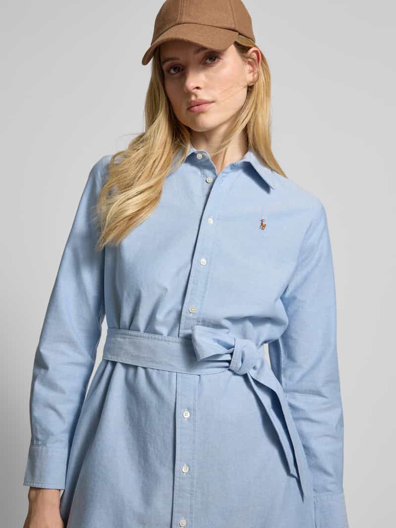 Polo Ralph Lauren Overhemdjurk met logostitching model 'CORY'