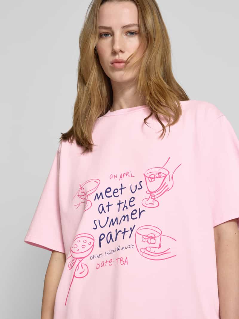 OH APRIL Oversized T-shirt met ronde hals model 'Summer Party'