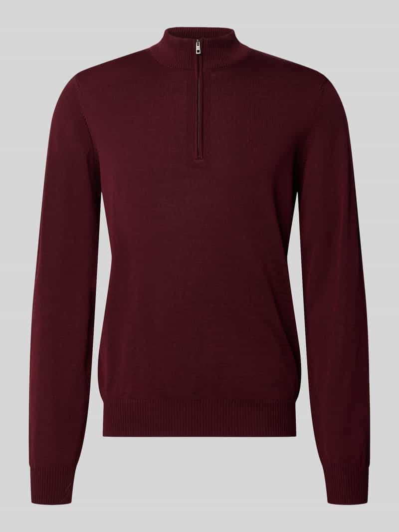 Regular fit sweatshirt van zuivere scheerwol met schipperskraag