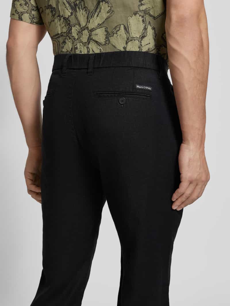 Marc O'Polo Tapered linnen broek met bandplooi model 'OSBY JOGGER'