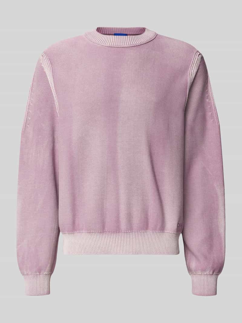 Hugo Blue Regular fit gebreide pullover van puur katoen model 'SEBU'