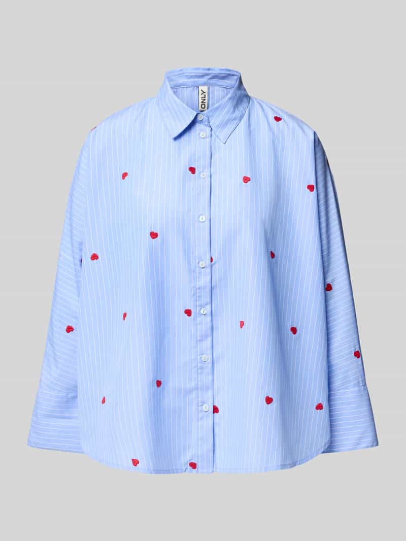 Only Overhemdblouse ONLNEW LINA GRACE LS STRIPE EMB SHIRT