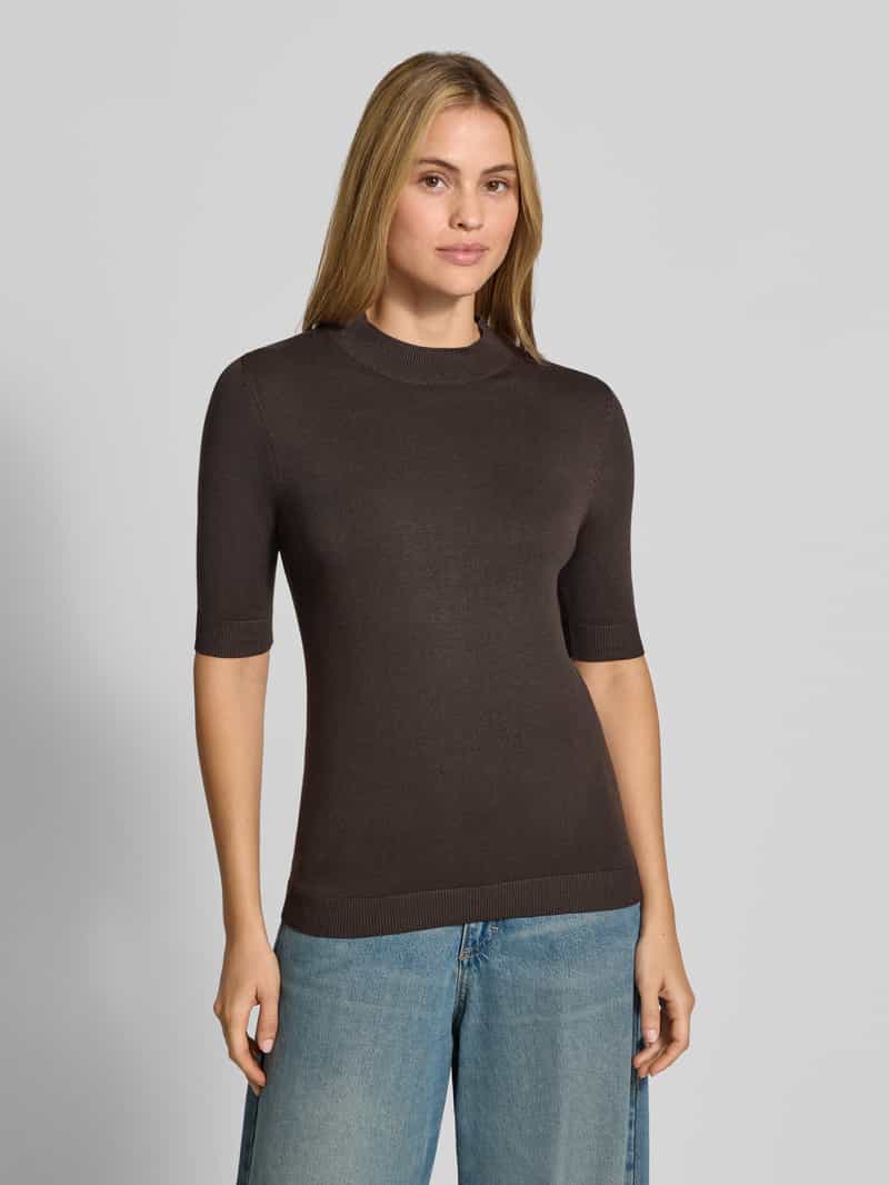 comma slim fit blouse van viscosemix in tricotlook