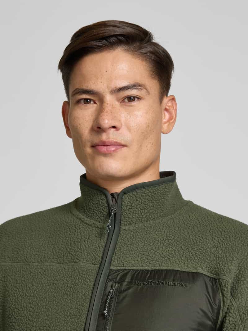 Peak Performance Regular fit fleecejack met logostitching model 'Pile'