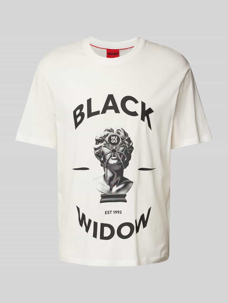 HUGO Oversized T-shirt met ronde hals model 'Dostalgi'