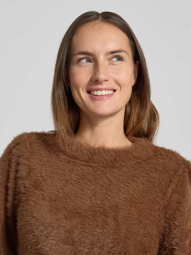 monari Gebreide pullover van imitatiebont