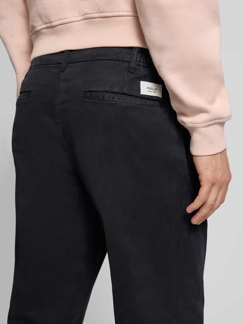 Replay Tapered fit chino met bandplooien model 'ADHANN'