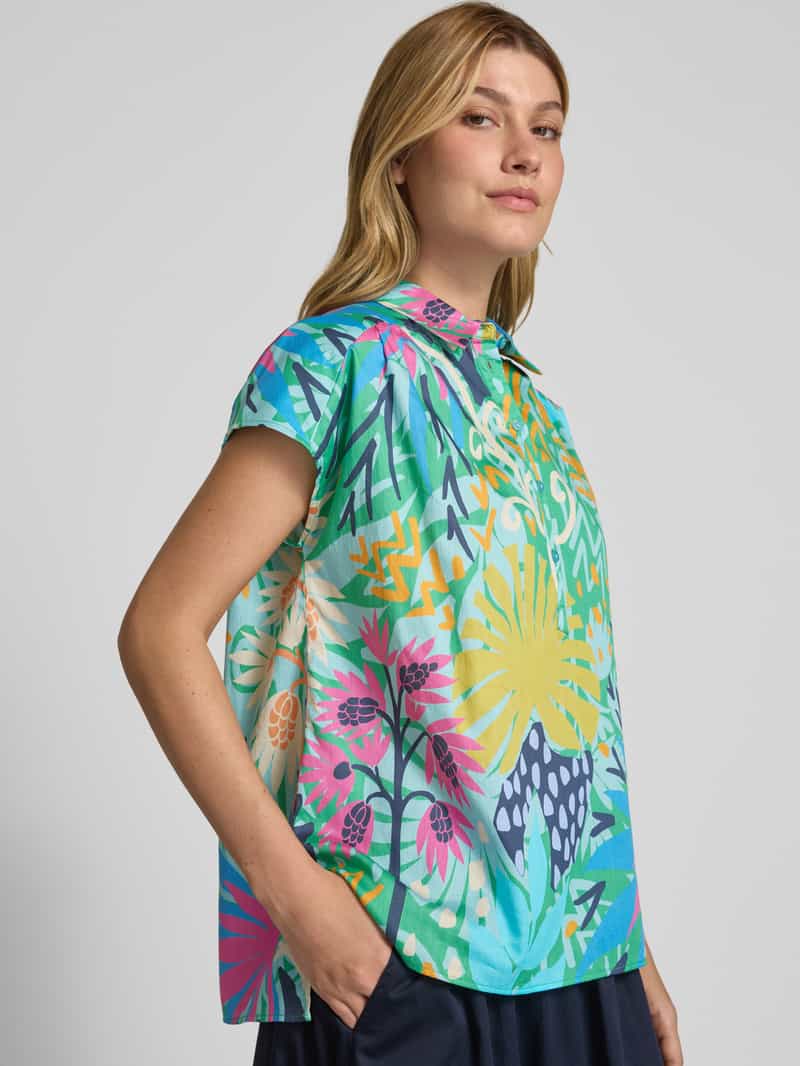 milano italy Regular fit blouse met kapmouwen