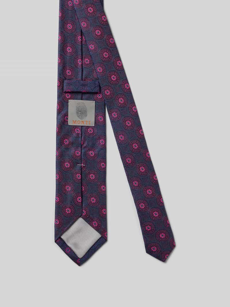 Monti Zijden stropdas met all-over print (7 cm)