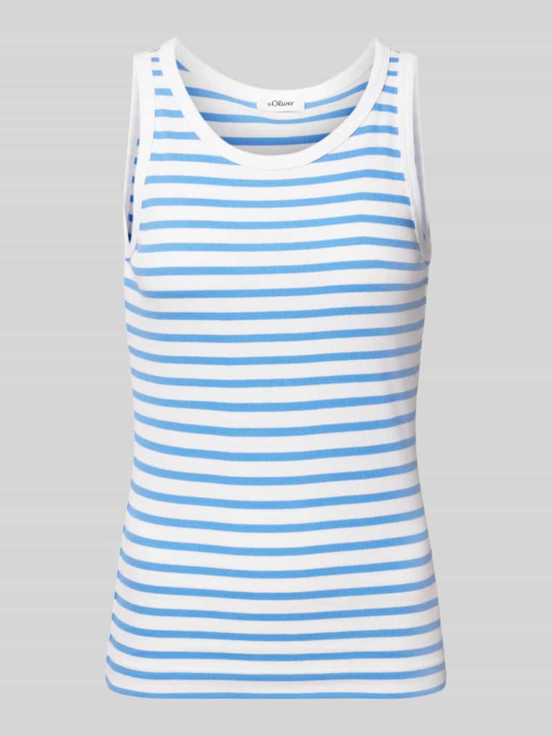 s.Oliver RED LABEL Slim fit tanktop van viscosemix met ribstructuur