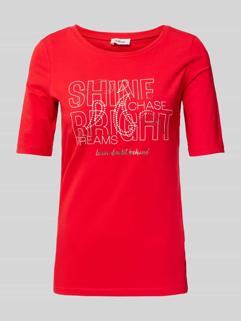 s.Oliver RED LABEL Slim fit T-shirt van katoenmix