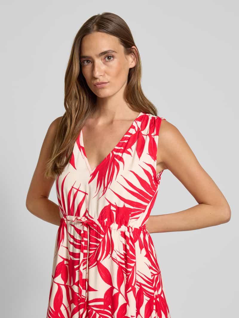 ZABAIONE Midi-jurk van viscose met V-hals