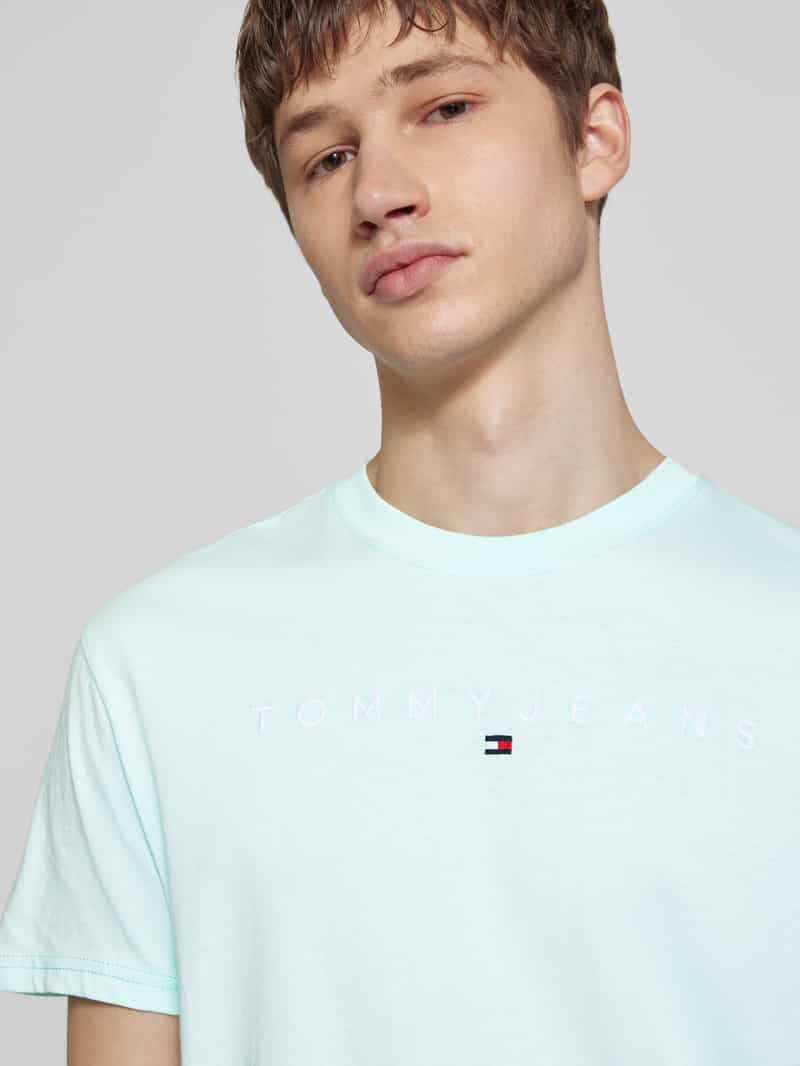Tommy Jeans Regular fit T-shirt van puur katoen met labelstitching