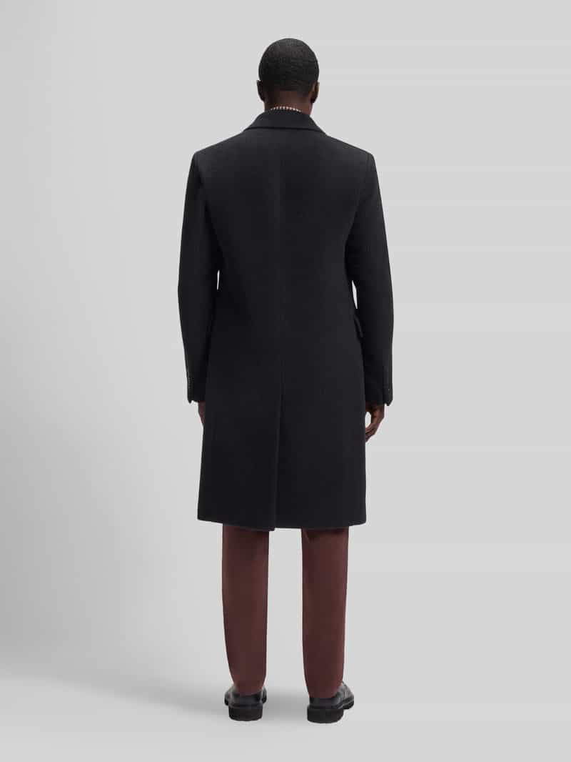 Boss Slim Fit lange jas van alpacamix model 'Hyde-DB-Peak'