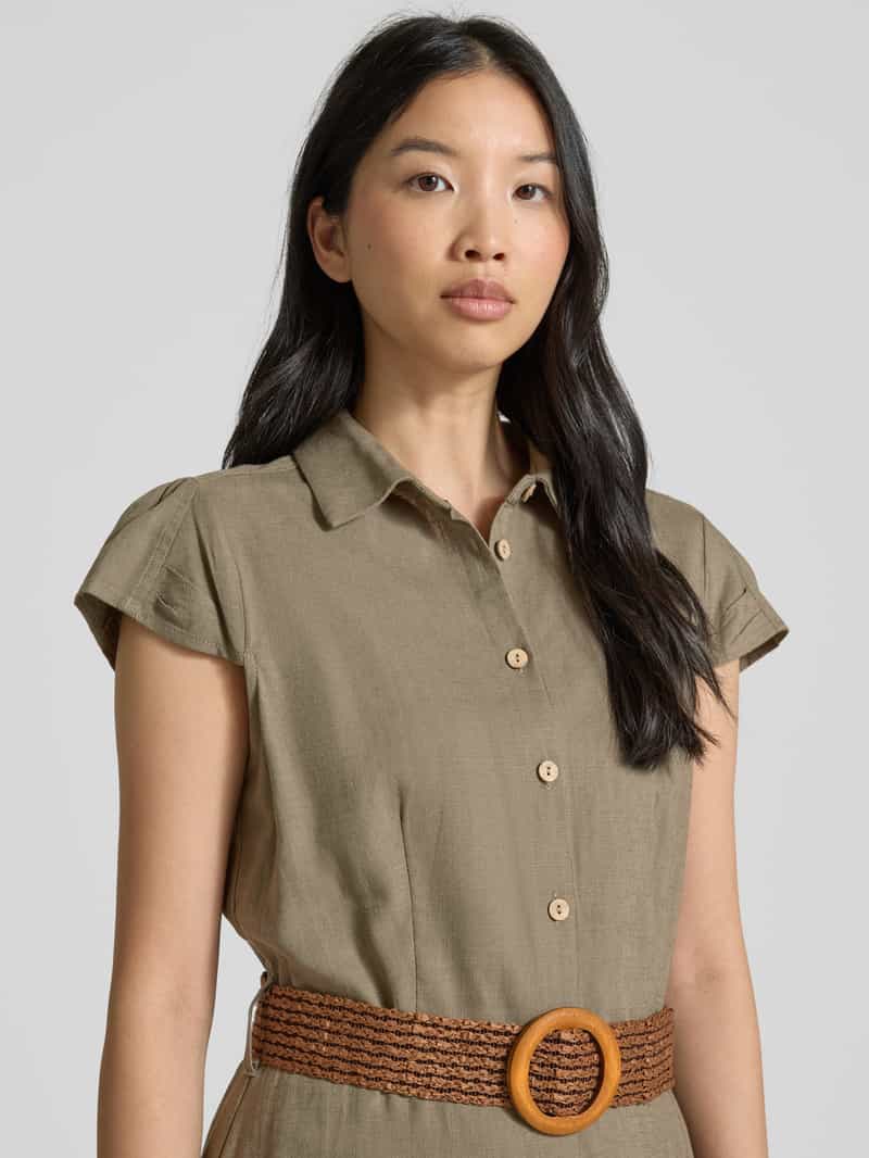 Apricot Mini-jurk van een mix van viscose en linnen