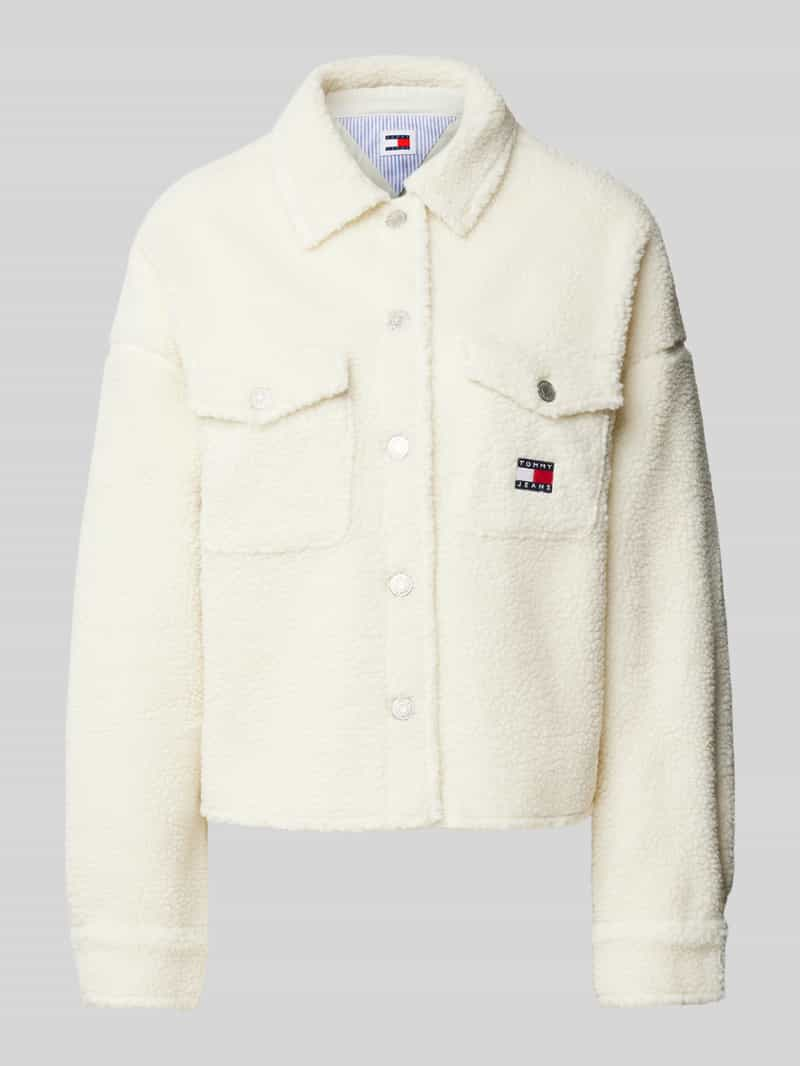 Tommy Jeans Relaxed fit overhemdjack van fleece