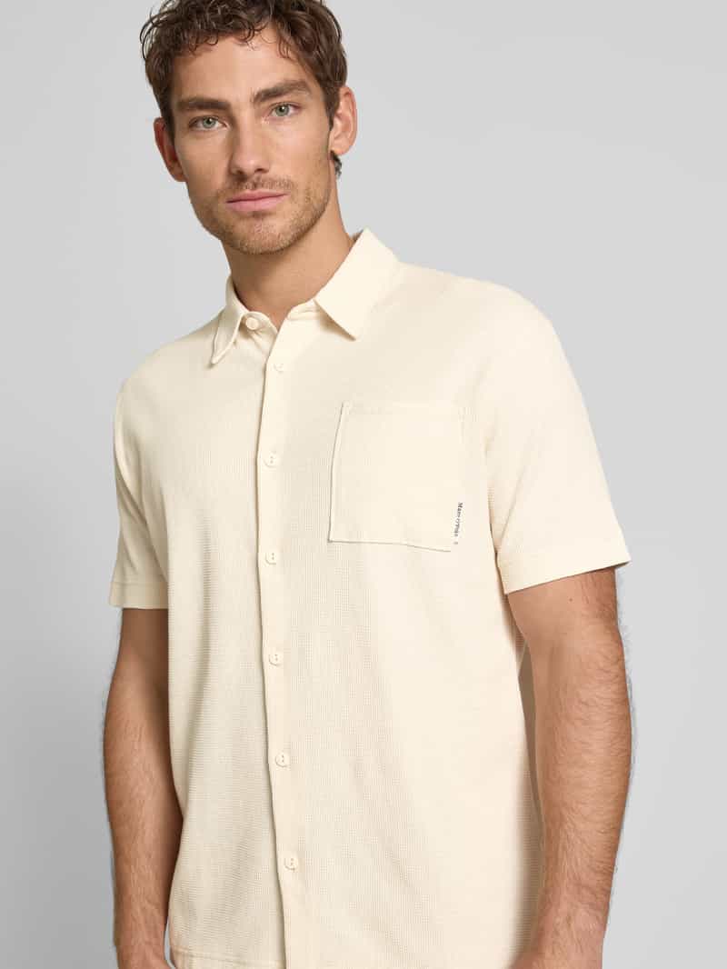 Marc O'Polo Regular fit poloshirt met fijne wafelstructuur