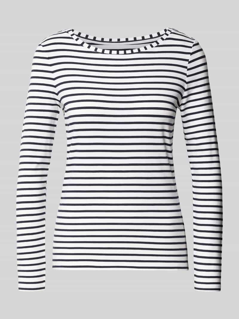 Shirt met lange mouwen in all-over look met ronde hals