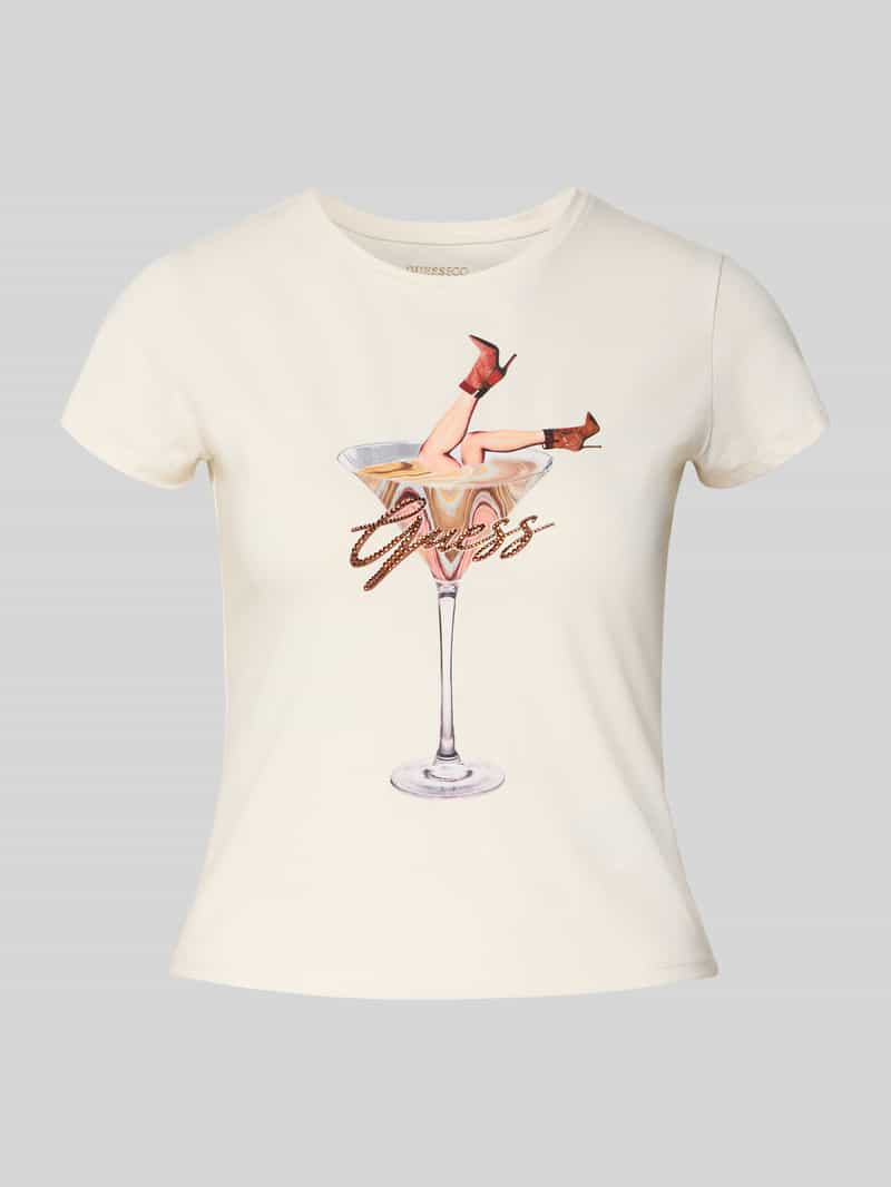 Guess T-shirt met label- en motiefprint