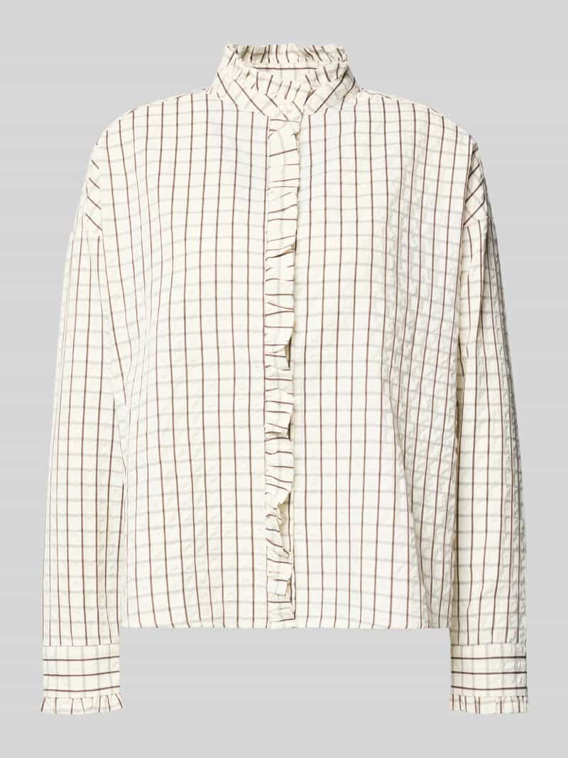 Christian Berg Woman Regular fit blouse met opstaande kraag en mouwen met ruches