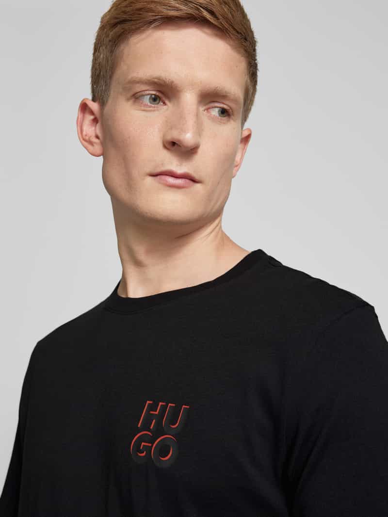 HUGO T-shirt met labelprint model 'Dimento'