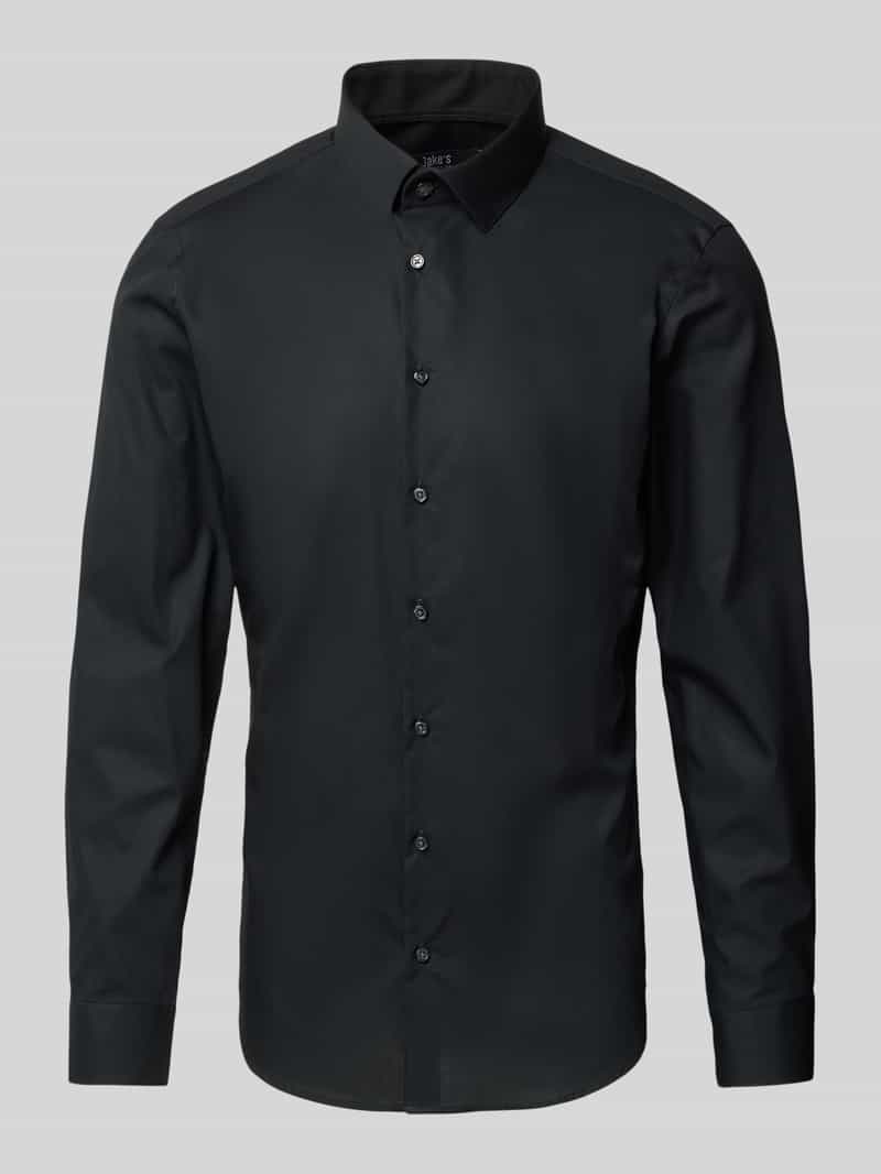 Slim fit zakelijk overhemd met kentkraag