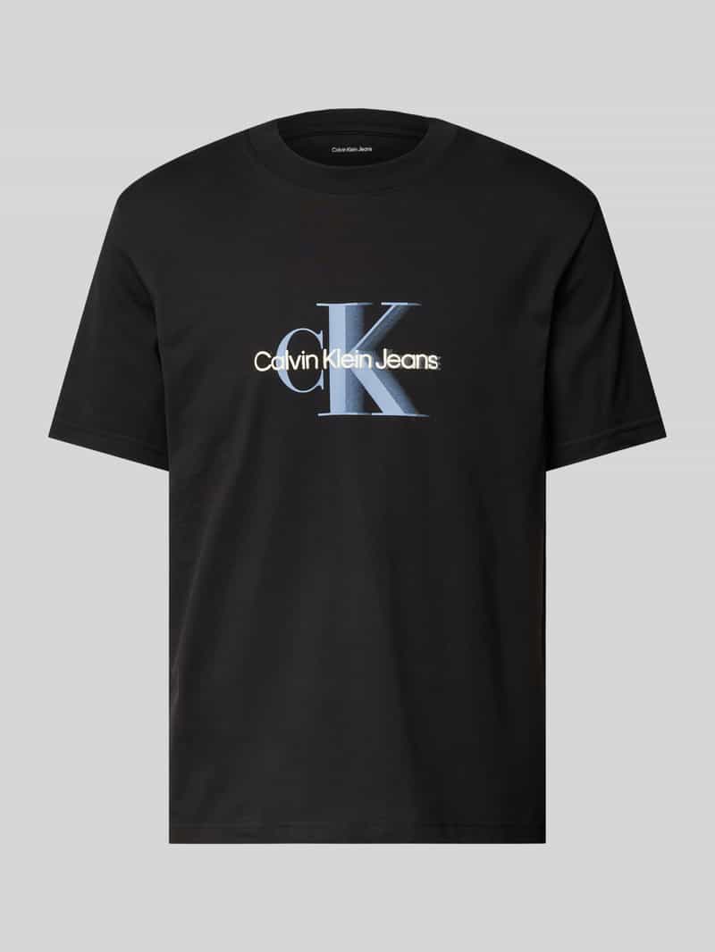 Calvin Klein Jeans T-shirt met labelprint en ronde hals