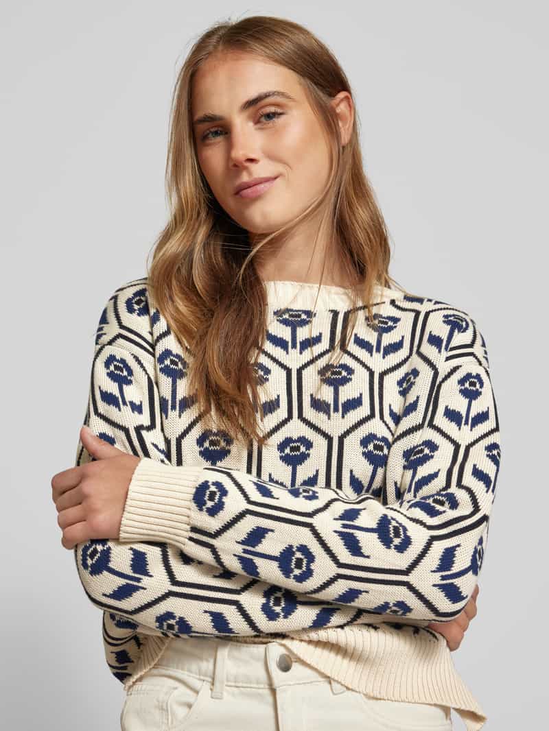 Weekend Max Mara Gebreide pullover met all-over motief model 'ODEON'