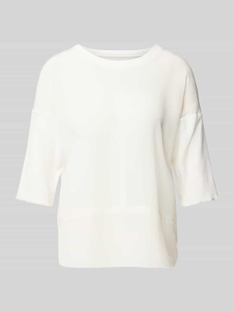 Marc Cain T-shirt met geribde ronde hals