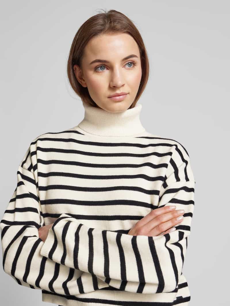 QS Korte gebreide pullover van viscosemix met ribboorden