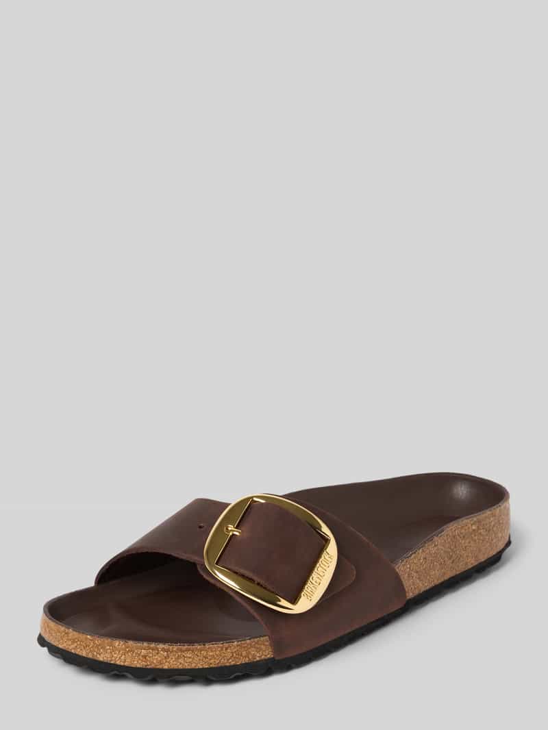 Slippers van leer met doornsluiting model 'Madrid Big Buckle'