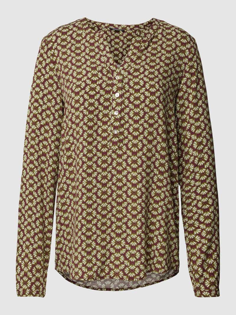 Montego Blouse van viscose met grafisch all-over motief