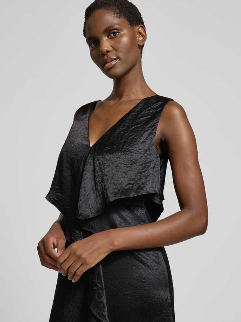 comma Midi-jurk met V-hals model 'EXPLORE'