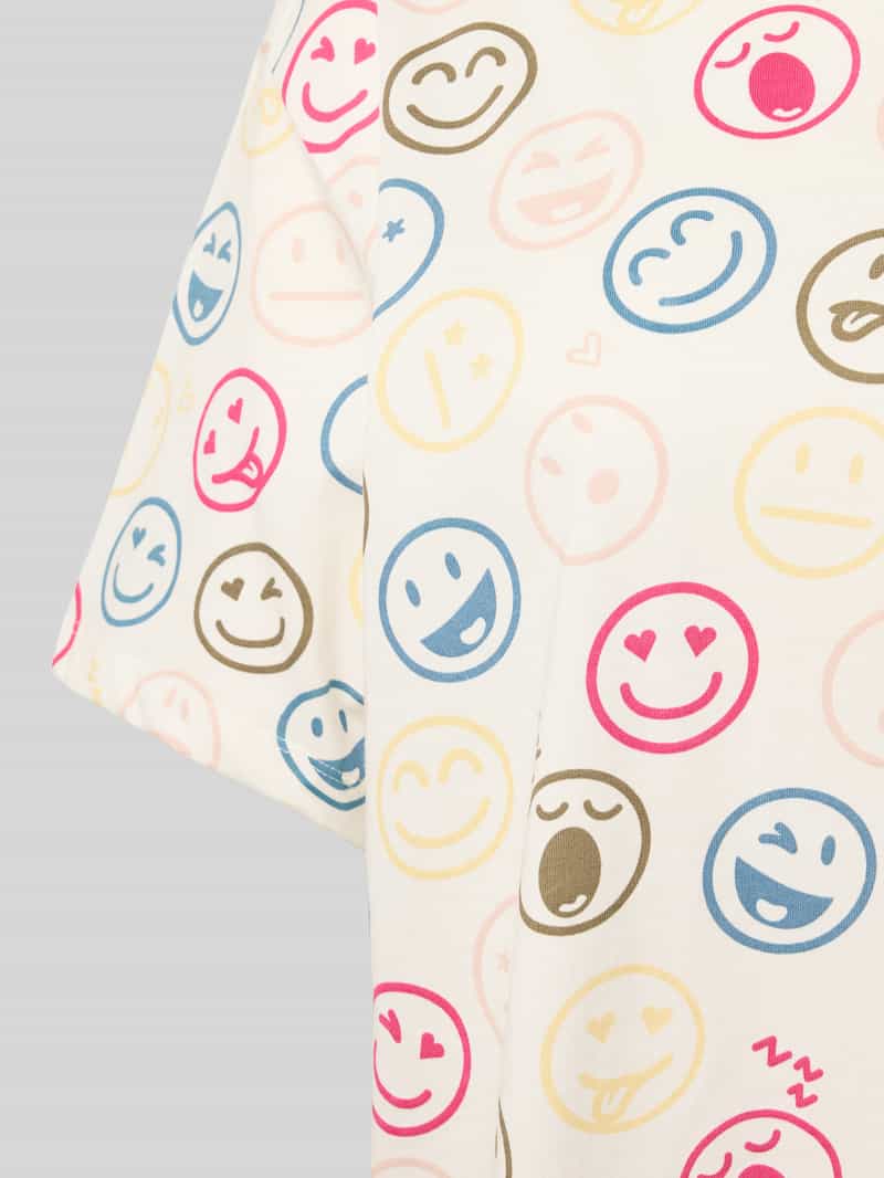 Jake*s Casual Pyjamabovendeel in all-over look met ronde hals