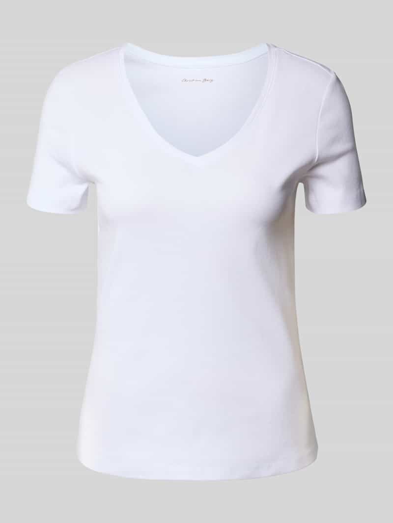 Christian Berg Woman T-shirt met geribde V-hals