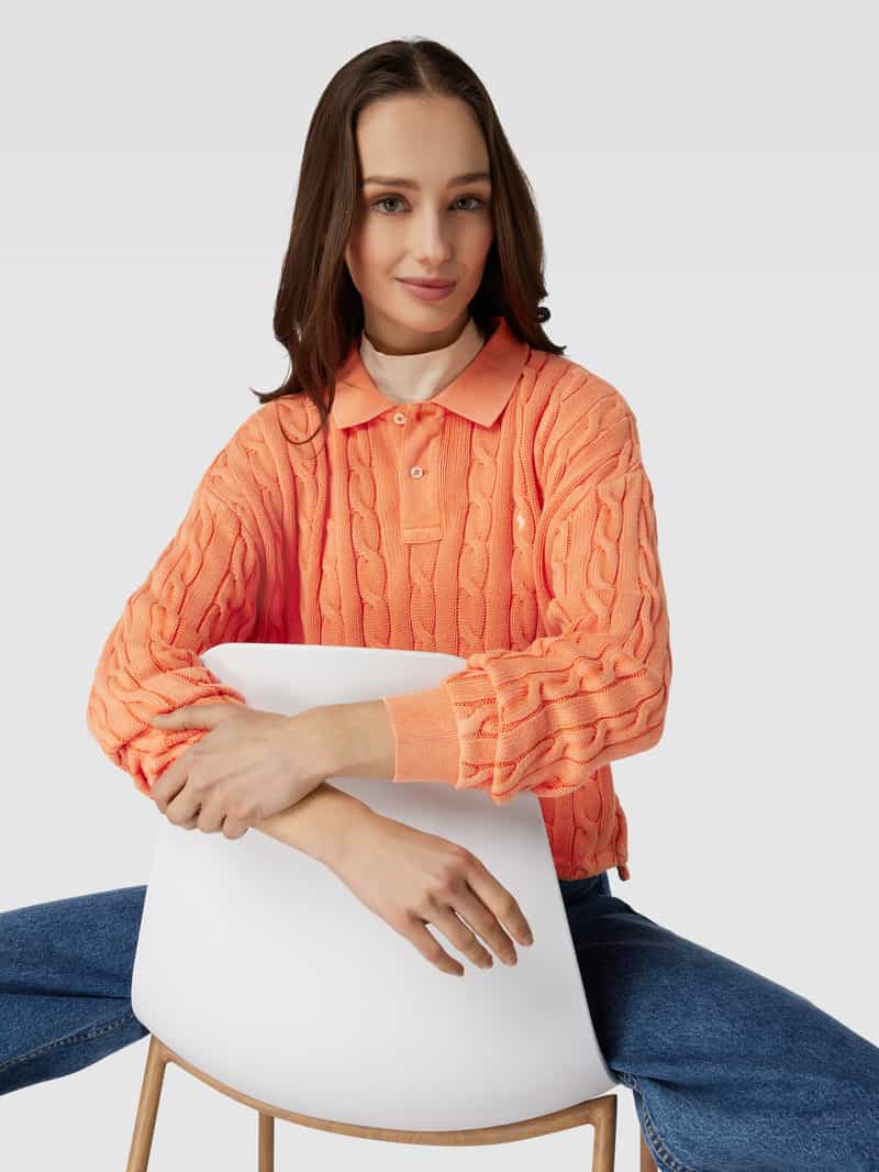 Polo Ralph Lauren Gebreide pullover met kabelpatroon model 'POLO'