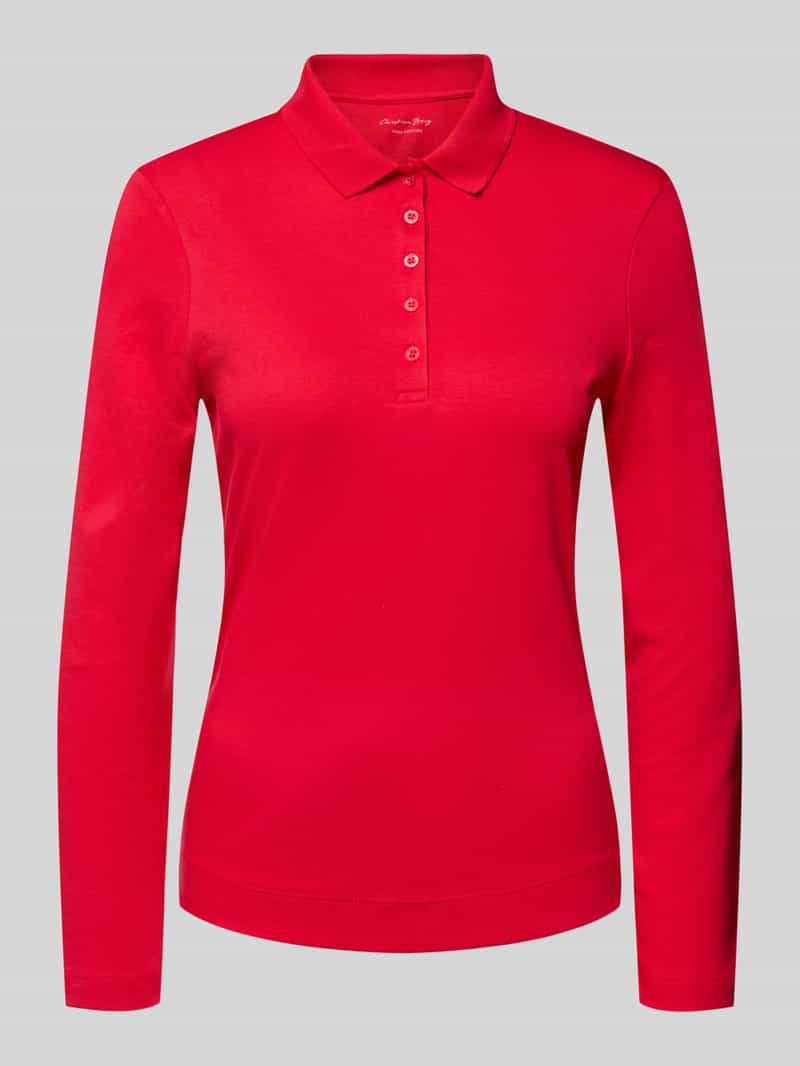 Christian Berg Woman Longsleeve met polokraag en knoopsluiting